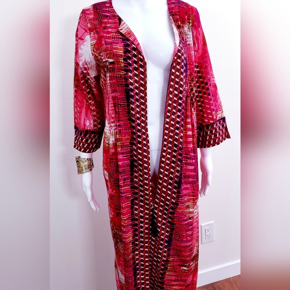Oscar De La Renta Maxi Long Boho Tunic Sz M - Picture 6 of 8